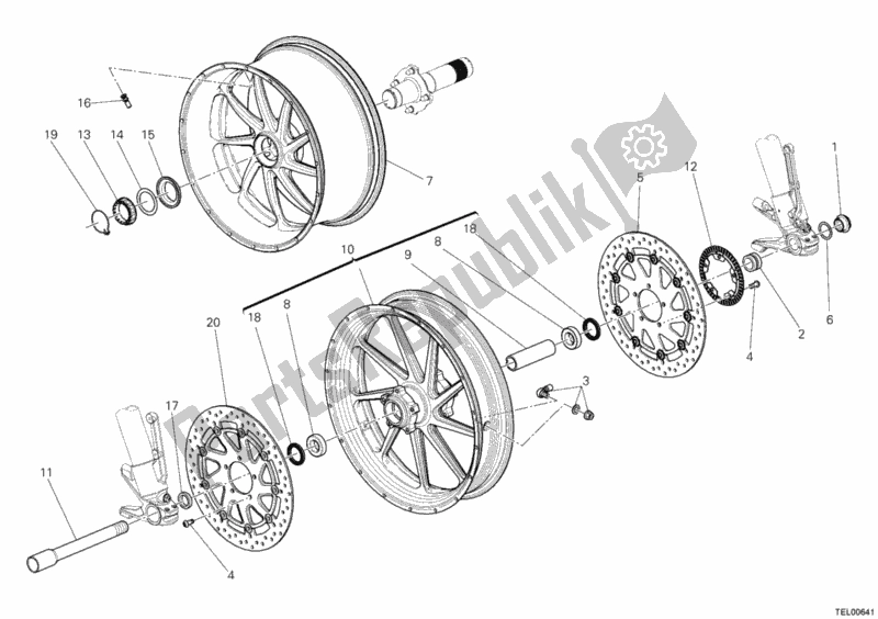Alle onderdelen voor de Wielen van de Ducati Diavel Carbon 1200 2012